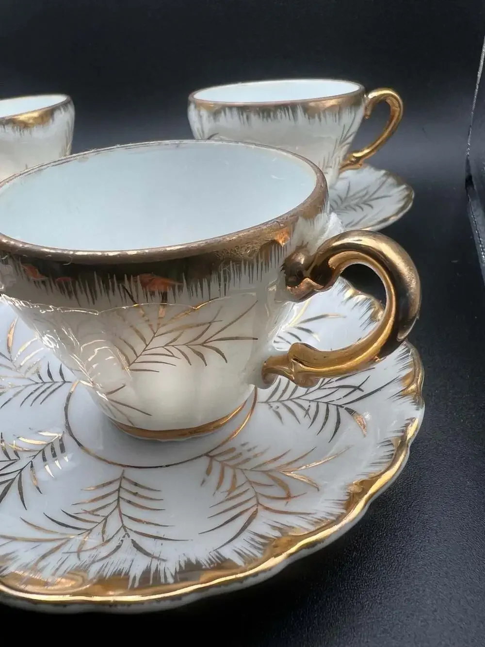 Vintage An Tseapain Tir Made in Japan Gold Leaf Teacup & Saucer Set